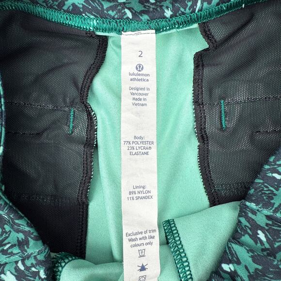 LULULEMON Jet Crop Slim Luxtreme Size 2 Mountain Peaks Black Forage Teal - Picture 7 of 9